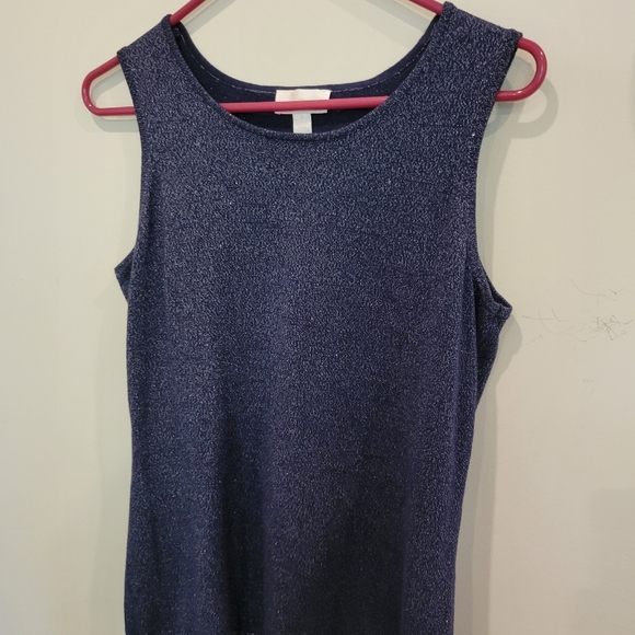 Belle Kim Gravel 2 Pc Navy Tank & LS Matching Zip Up Hooded Jacket Small - Picture 3 of 11